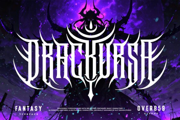 Drackursa Typeface: A Bold Blackletter Font for Dark Aesthetic Projects