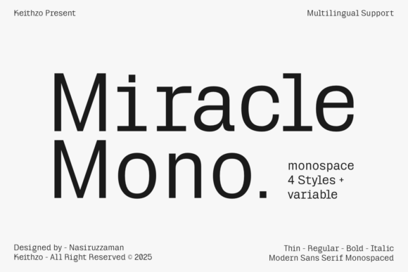 Enhance Your Brand with Miracle Mono Font